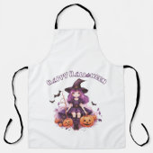 Happy Halloween Lila Hexenkürbis & Fledermäuse Sch Schürze