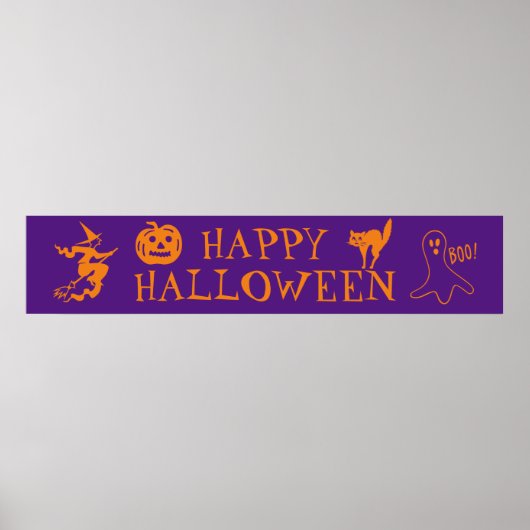 Happy Halloween lila orangefarbene Leckerei Poster (Vorne)