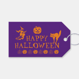 Happy Halloween lila Orangenlöffel-Favoriten Geschenkanhänger