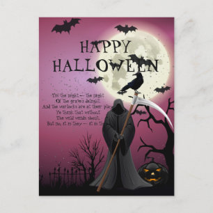 Happy Halloween Lila Spooky Night Postkarte