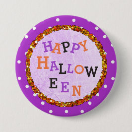 Happy Halloween Lila und orange Tasten Button