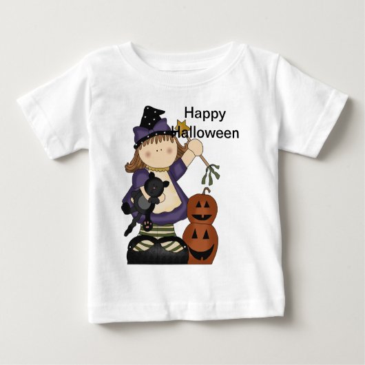 Happy Halloween Little Hexe Long Sleeve Baby T-shirt (Vorderseite)