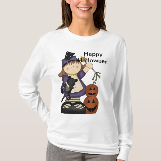 Happy Halloween Little Hexe Long Sleeve T-Shirt (Vorderseite)