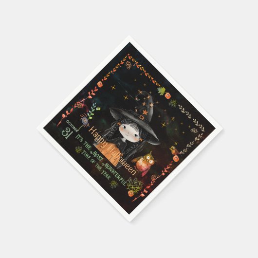 Happy Halloween Little Hexe Serviette (Ecke)