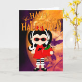 Happy Halloween Little Vampress Karte (Gelbe Blume)