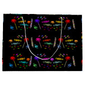 Happy Halloween Lollipops und Candy Pattern, ZSSG Große Geschenktüte (Rückseite)