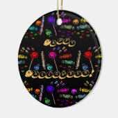 Happy Halloween Lollipops und Candy Pattern, ZSSG Keramik Ornament (Links)