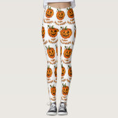 Happy Halloween, lustiges Kürbismuster, Süßmais Leggings (Vorderseite)