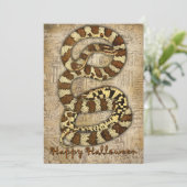 Happy Halloween Macabre Snake Card Einladung (Stehend Vorderseite)