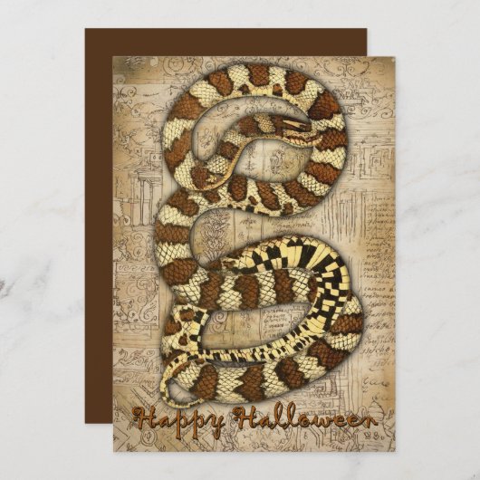 Happy Halloween Macabre Snake Card Einladung (Vorne/Hinten)