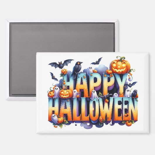 Happy Halloween Magnet (Vorderseite/Rückseite)