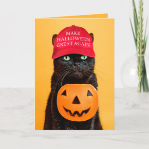 Happy Halloween Make Halloween Great Again Cat Feiertagskarte