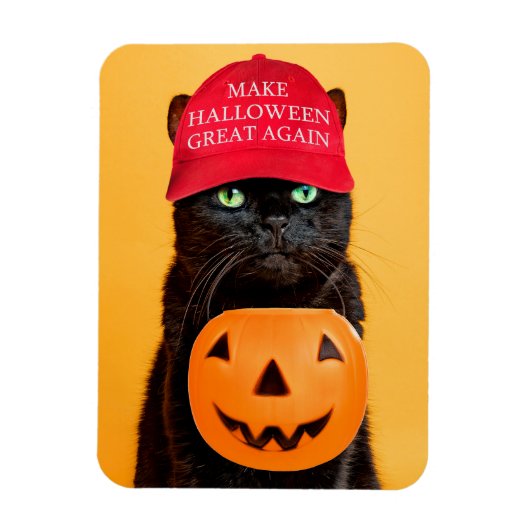 Happy Halloween Make Halloween Great Again Cat Magnet (Vertikal)