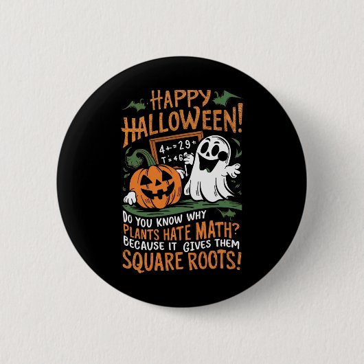 Happy Halloween - Math Teacher Scientist Funny Des Button (Vorderseite)