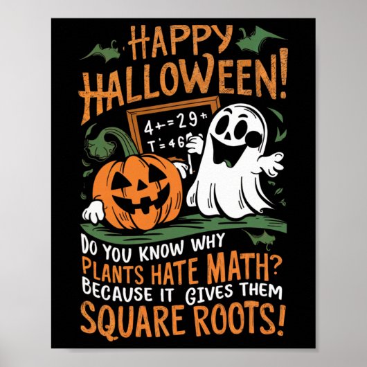 Happy Halloween - Math Teacher Scientist Funny Des Poster (Vorne)