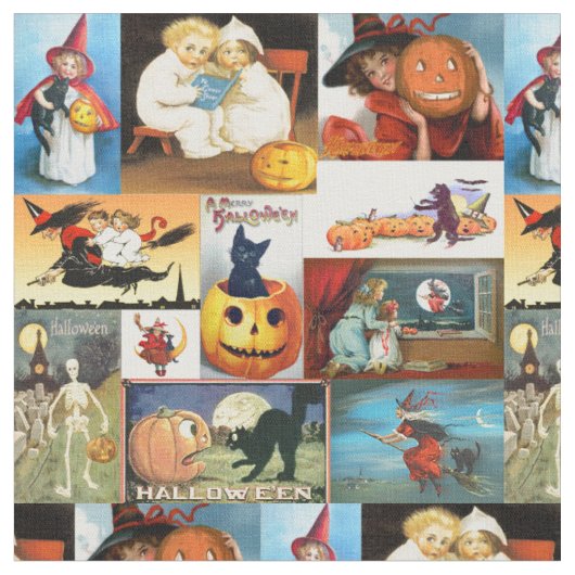 Happy Halloween Medley Retro Stoff (Nahaufnahme)