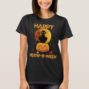 Happy Halloween Meowoween Niedlich Black Cat Party T-Shirt