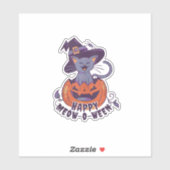 Happy Halloween Meowoween Tank Top Aufkleber (Blatt)