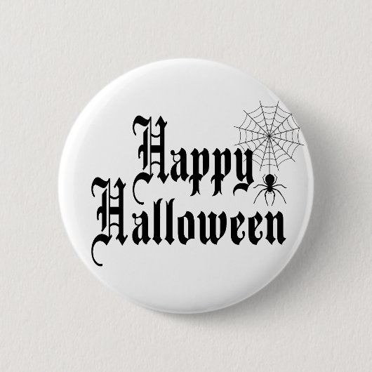 Happy Halloween minimalistische Typografie Button (Vorderseite)