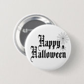 Happy Halloween minimalistische Typografie Button (Vorne & Hinten)