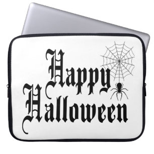 Happy Halloween minimalistische Typografie Laptopschutzhülle