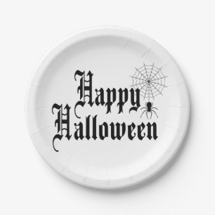 Happy Halloween minimalistische Typografie Pappteller