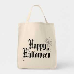Happy Halloween minimalistische Typografie Tragetasche