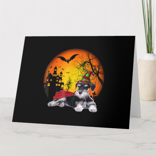 Happy halloween minischnauzer dogs halloween karte (Vorderseite)