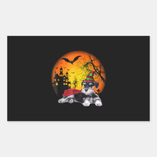 Happy halloween minischnauzer dogs halloween rechteckiger aufkleber