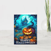 Happy Halloween Mischous Glows Pumpkins Karte (Vorderseite)