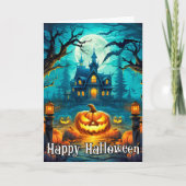 Happy Halloween Mischous Glows Pumpkins Karte (Vorderseite)