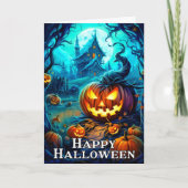 Happy Halloween Mischous Glows Pumpkins Karte (Vorderseite)