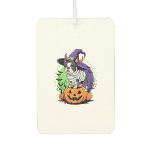 Happy Halloween mit Boston Terrier Mummy & Hexe Autolufterfrischer