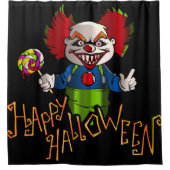 Happy Halloween mit Clown Duschvorhang (Vorderseite)