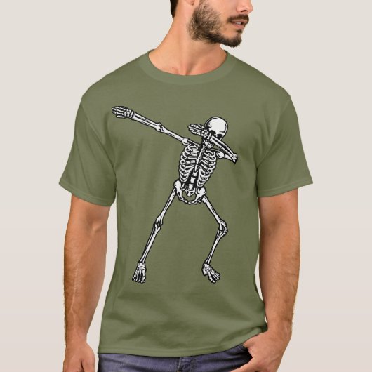 Happy Halloween mit einem Dabbing-Tänzer Skelett 1 T-Shirt (Vorderseite)