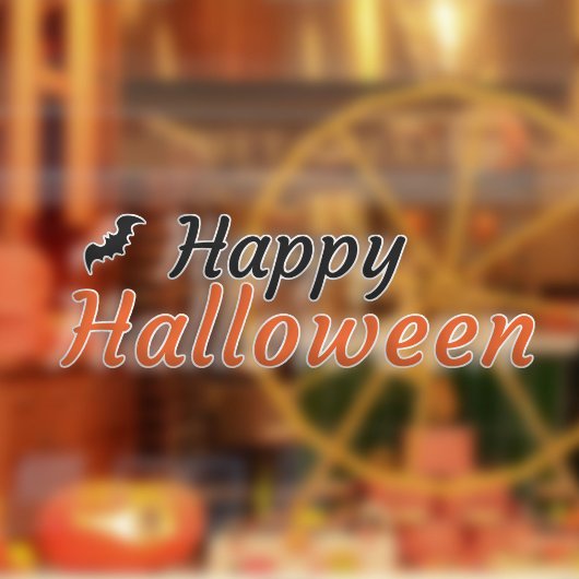 Happy Halloween mit einer Fledermaus Fensteraufkleber