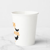 HAPPY HALLOWEEN mit Fledermäusen einfach Pappbecher (Links)