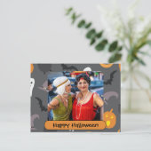 Happy Halloween mit Foto und benutzerdefiniertem T Postkarte (Stehend Vorderseite)