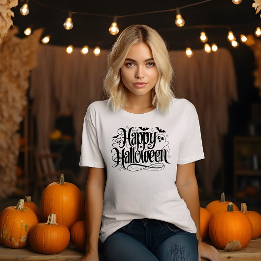 Happy Halloween mit Gespenstern & Fledermäusen T-Shirt