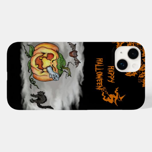 Happy Halloween mit Ghost Cat Bat Pumpkin Case-Mate iPhone Hülle (Rückseite (Horizontal))