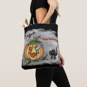 Happy Halloween mit Ghost Cat Bat Pumpkin Tasche (Von Nahem)