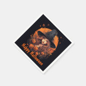 Happy Halloween mit Hexe und Kürpen Serviette (Ecke)