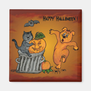 Happy Halloween mit Katzen-Katzen-Hund und Spider Magnet