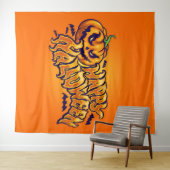 Happy Halloween mit Kürbislaterne Hintergrund Wandteppich (Beispiel (Horizontal))