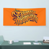 Happy Halloween mit Kürbislaterne House Flag Banner (Messe)