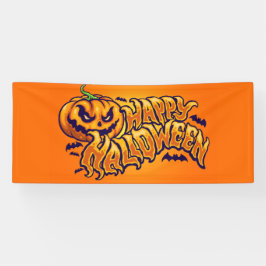 Happy Halloween mit Kürbislaterne House Flag Banner