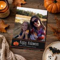 Happy Halloween mit Pumpkin | Fotokarte
