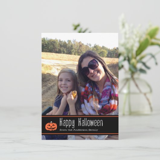 Happy Halloween mit Pumpkin | Fotokarte Karte (Stehend Vorderseite)