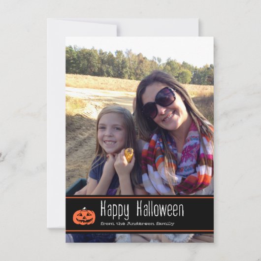 Happy Halloween mit Pumpkin | Fotokarte Karte (Vorderseite)