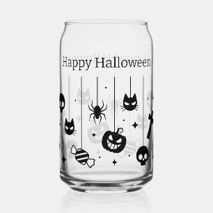 Happy Halloween mit schwarz gespitzten Bildern Dosenglas